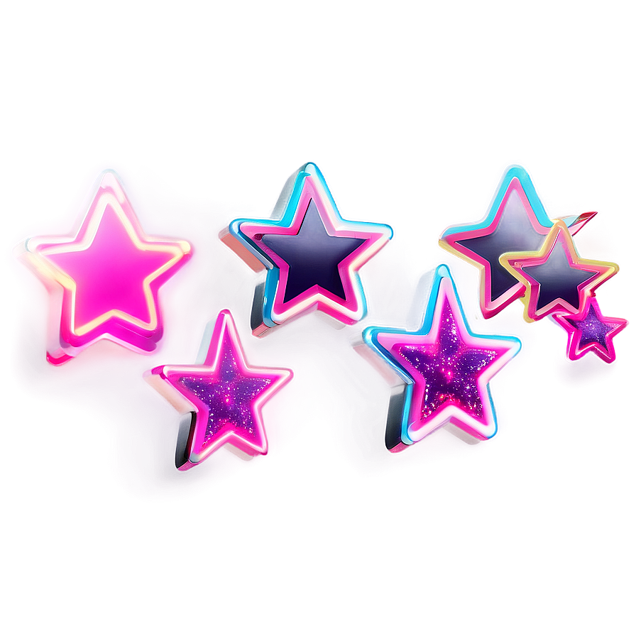 Neon Pink Stars Png 28