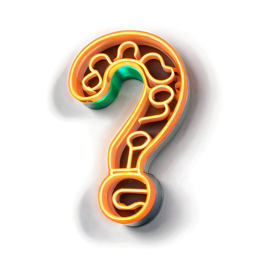 Neon Question Mark Light PNG iot PNG with transparent background
