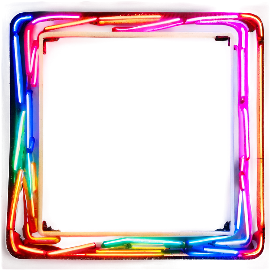 Neon Rectangle Border Png Qlx