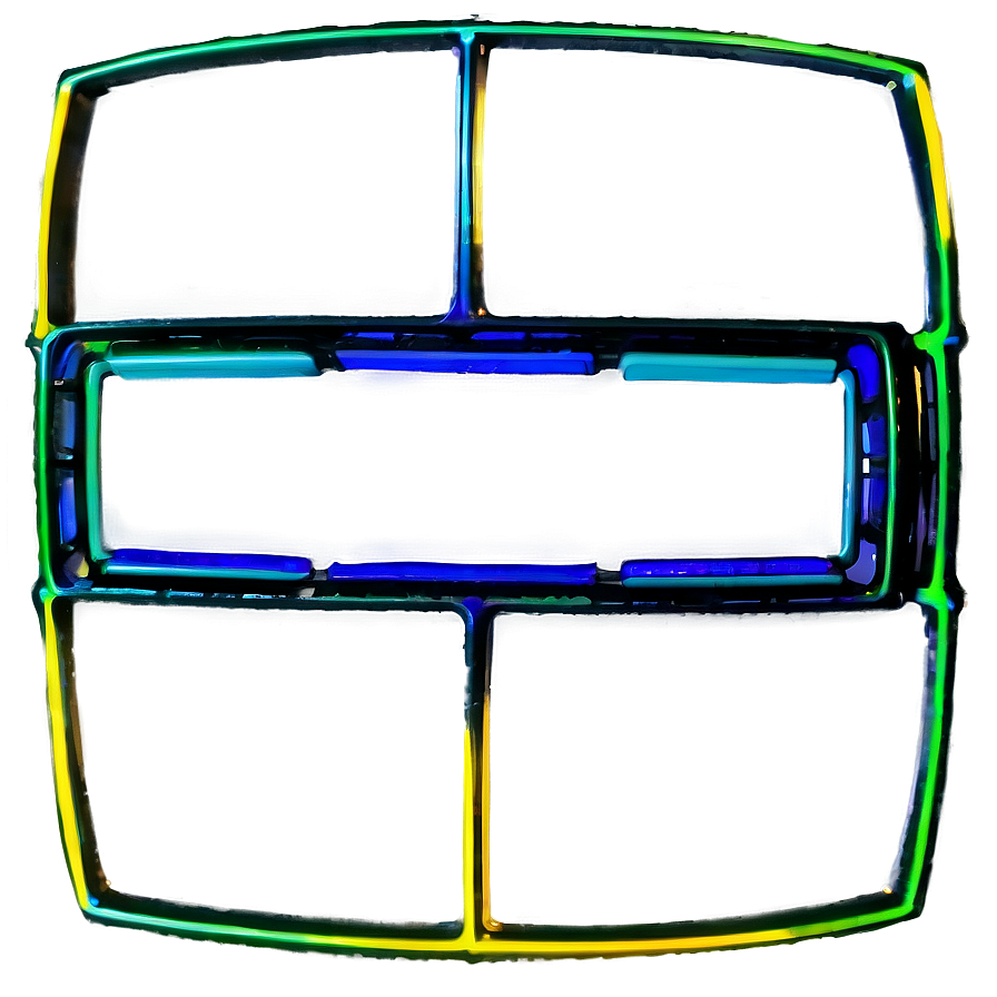 Neon Rectangle Outline Png 06272024