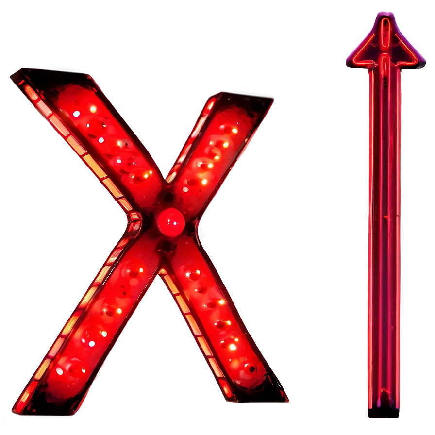 Neon Red X Sign Png Ofy55