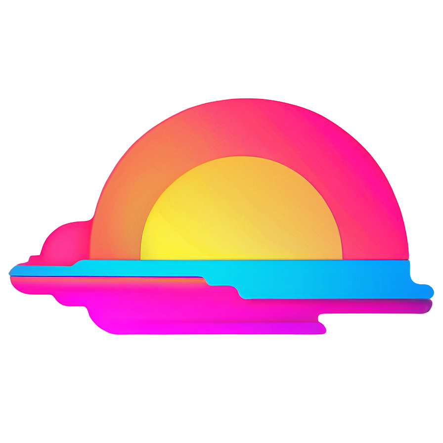 Neon Retro Sunset Design PNG 06252024 PNG with transparent background