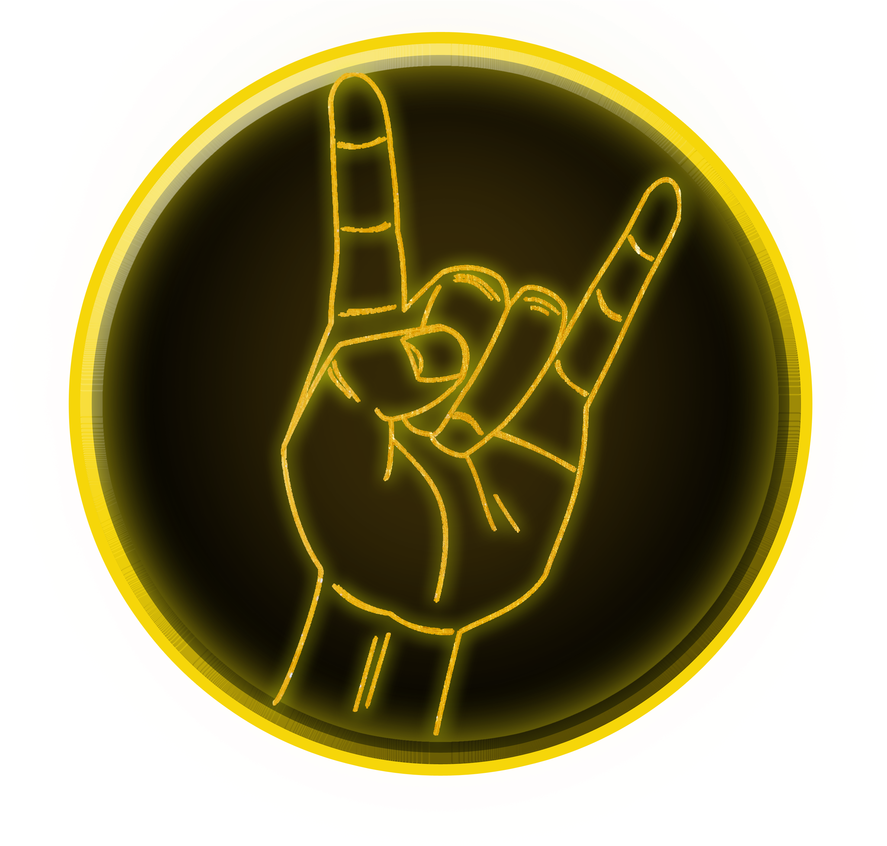 Neon Rock On Hand Sign