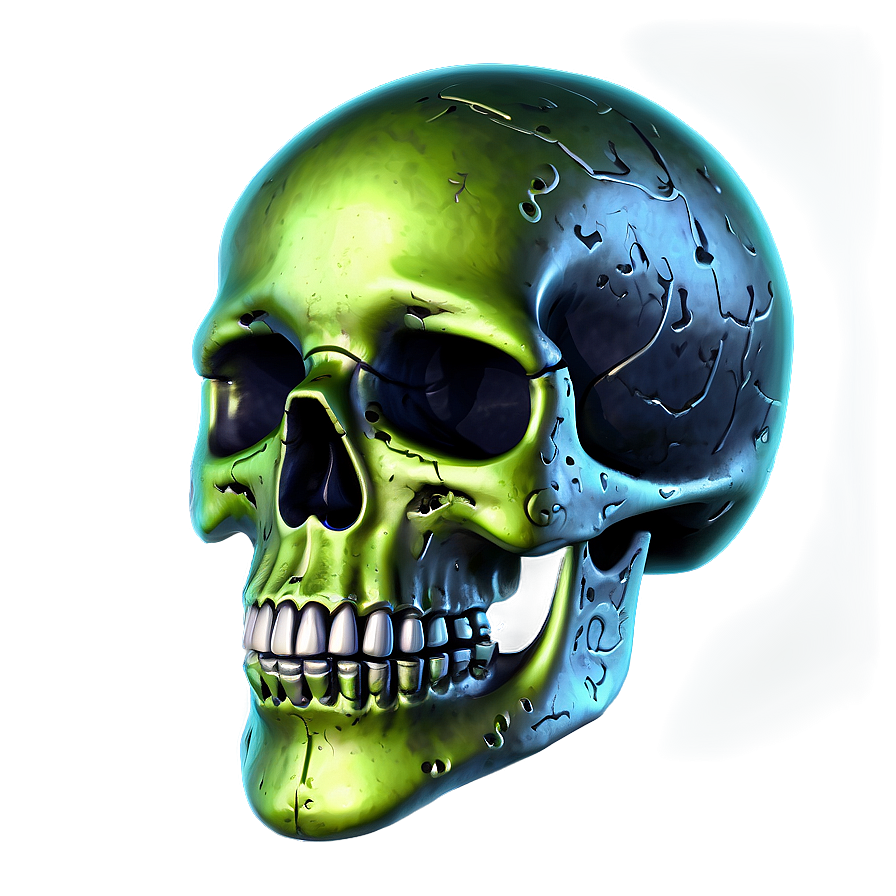 Neon Skull Artwork Png A