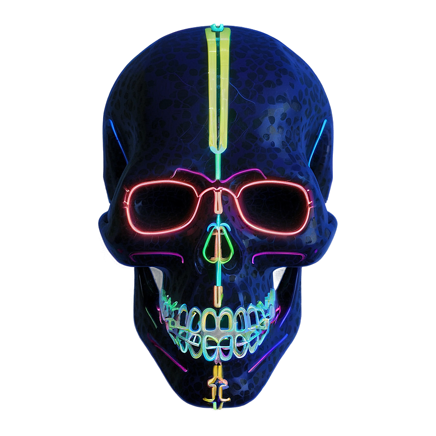 Neon Skull Artwork Png B