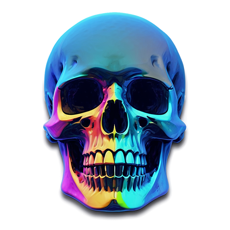 Neon Skull Artwork Png C