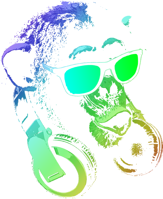 Neon Skullwith Headphonesand Sunglasses