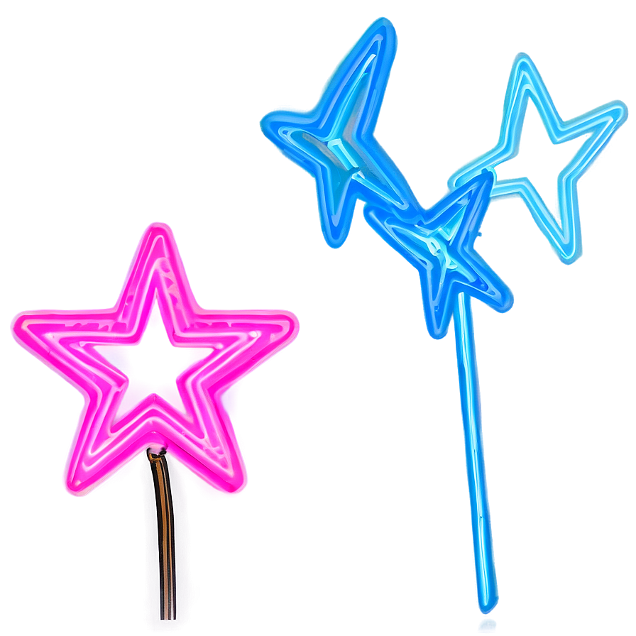 Neon Star Wand Png 81