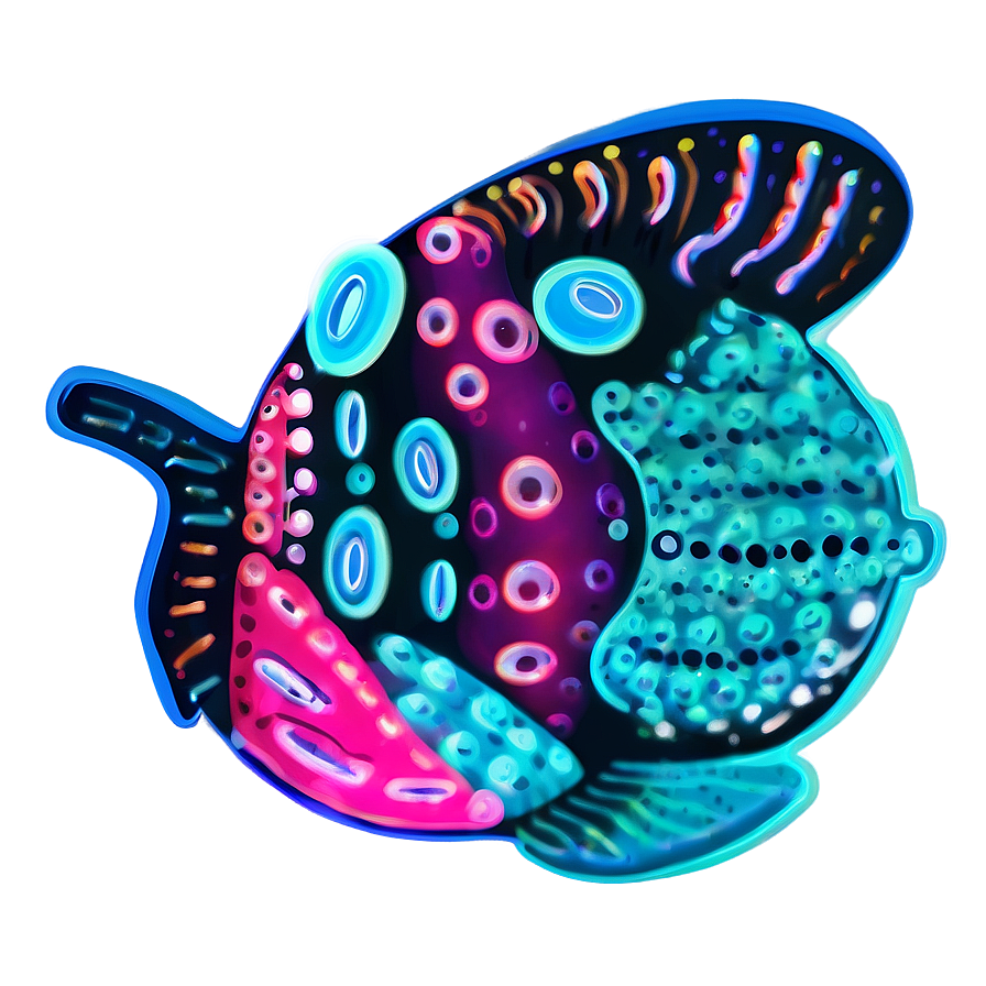 Neon Underwater Creatures PNG eli PNG with transparent background