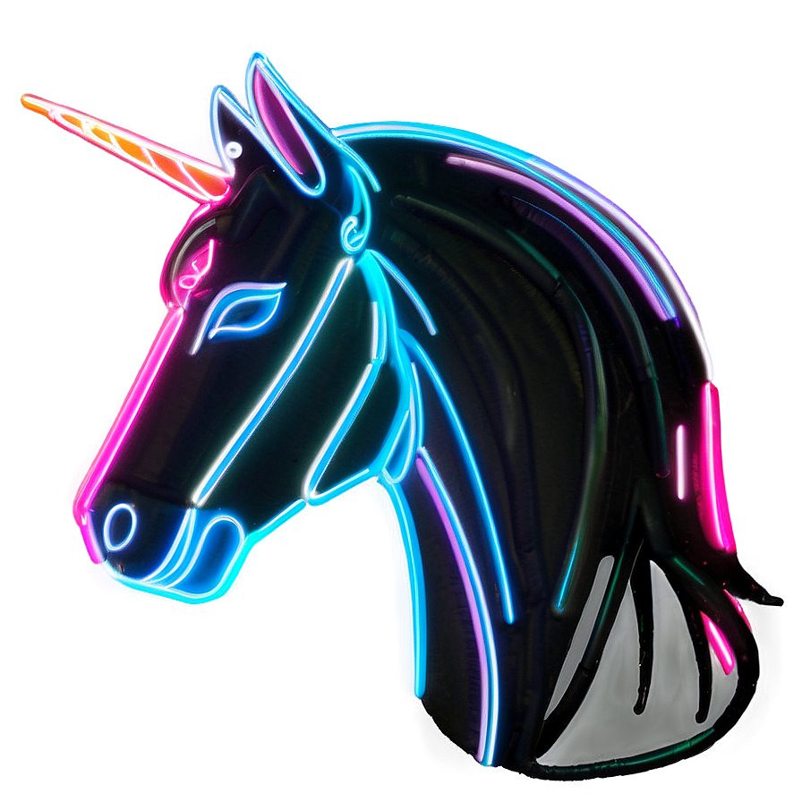 Neon Unicorn Png 05032024