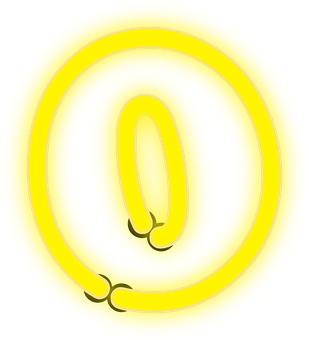 Neon Yellow At Symbol PNG with transparent background