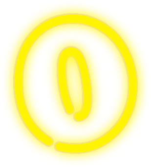 Neon Yellow At Symbol PNG with transparent background