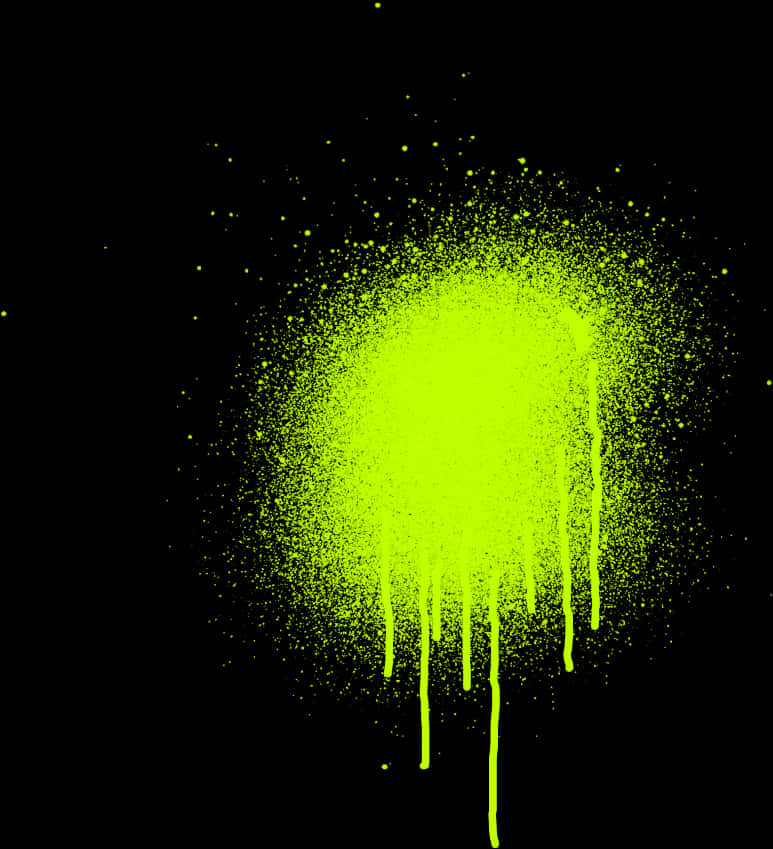 Neon Yellow Paint Splashon Black