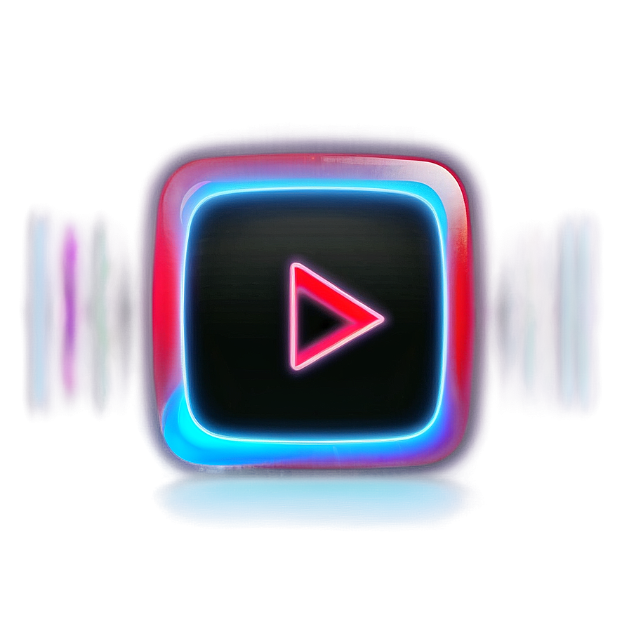 Neon Youtube Logo Light Effect PNG 05232024 PNG with transparent background