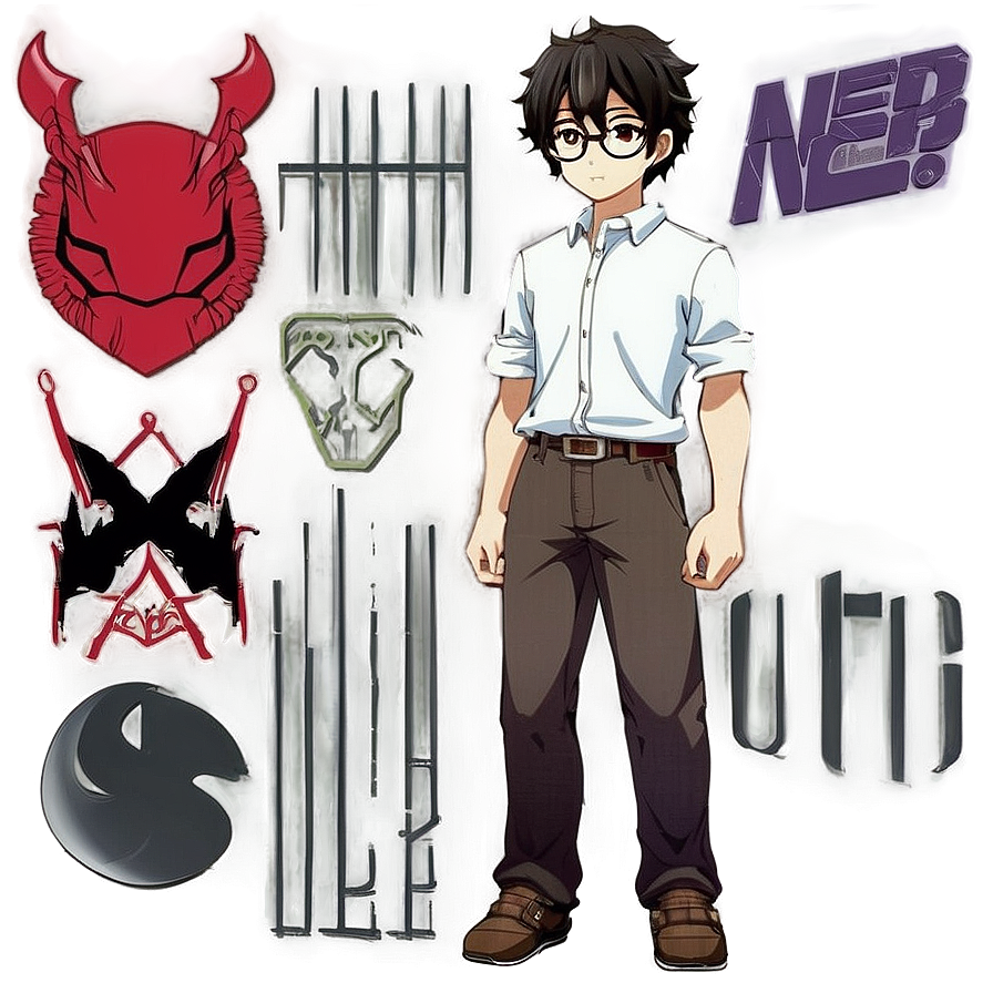 Nerd Anime Character Png Hvm15