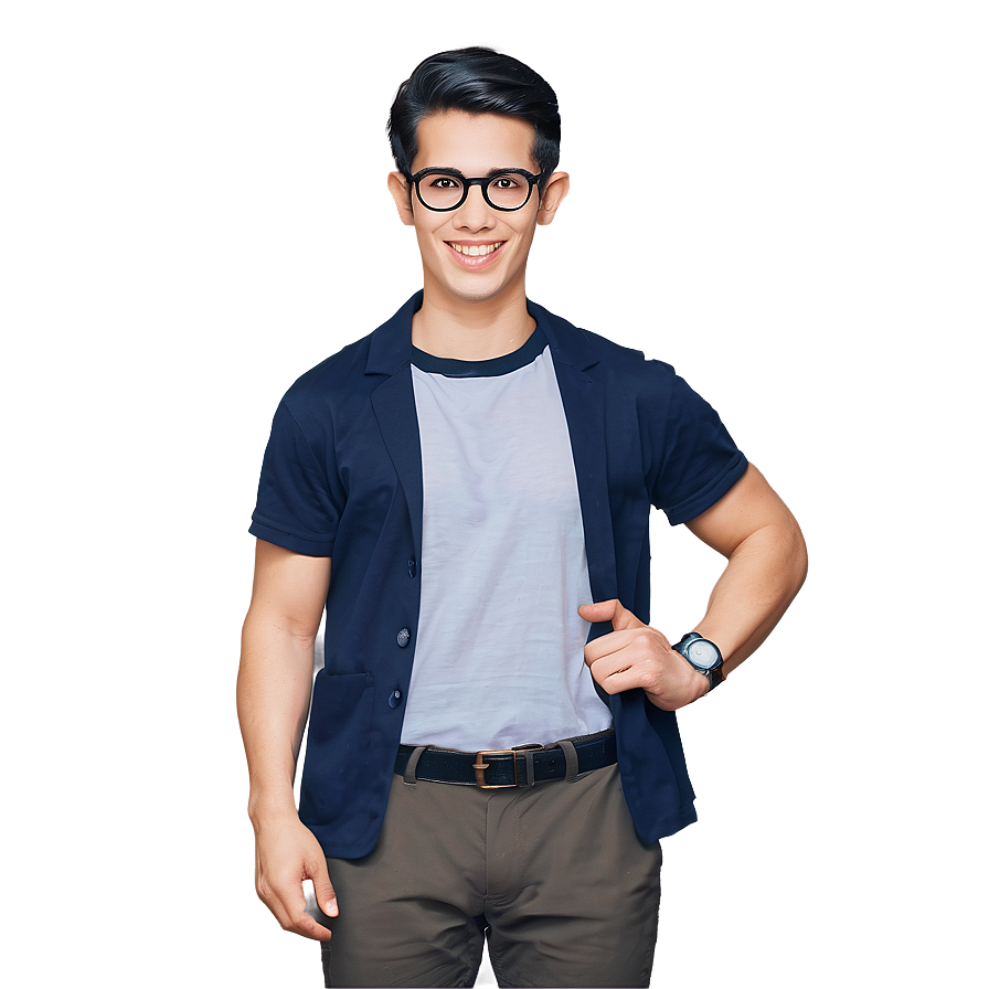 Nerd Character Cartoon PNG xgq PNG with transparent background