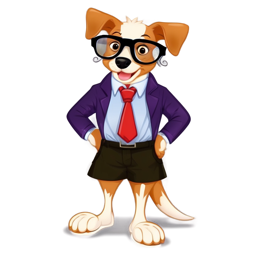 Nerd Dog Cartoon Png Pyi32