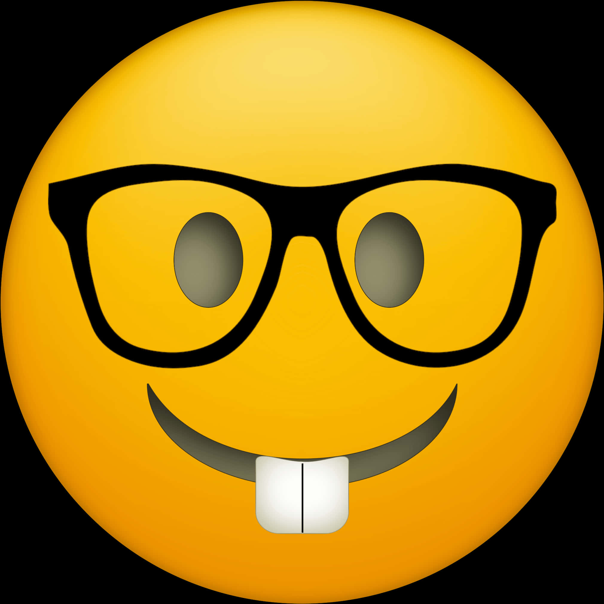 Nerdy Face Emojiwith Glassesand Buck Teeth PNG with transparent background