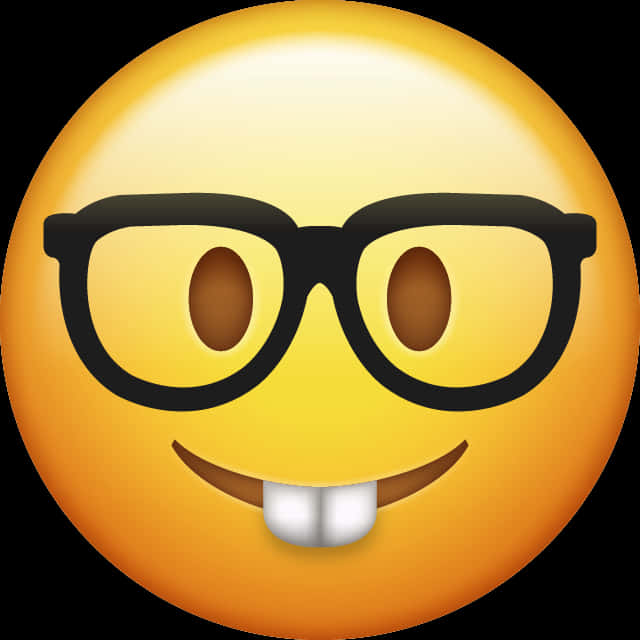 Nerdy Smiling Emoji PNG with transparent background