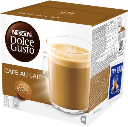 Nescafe Dolce Gusto Cafe Au Lait Box PNG with transparent background
