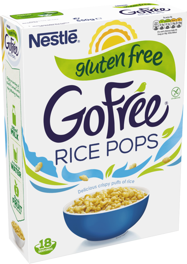 Nestle Go Free Rice Pops Cereal Box