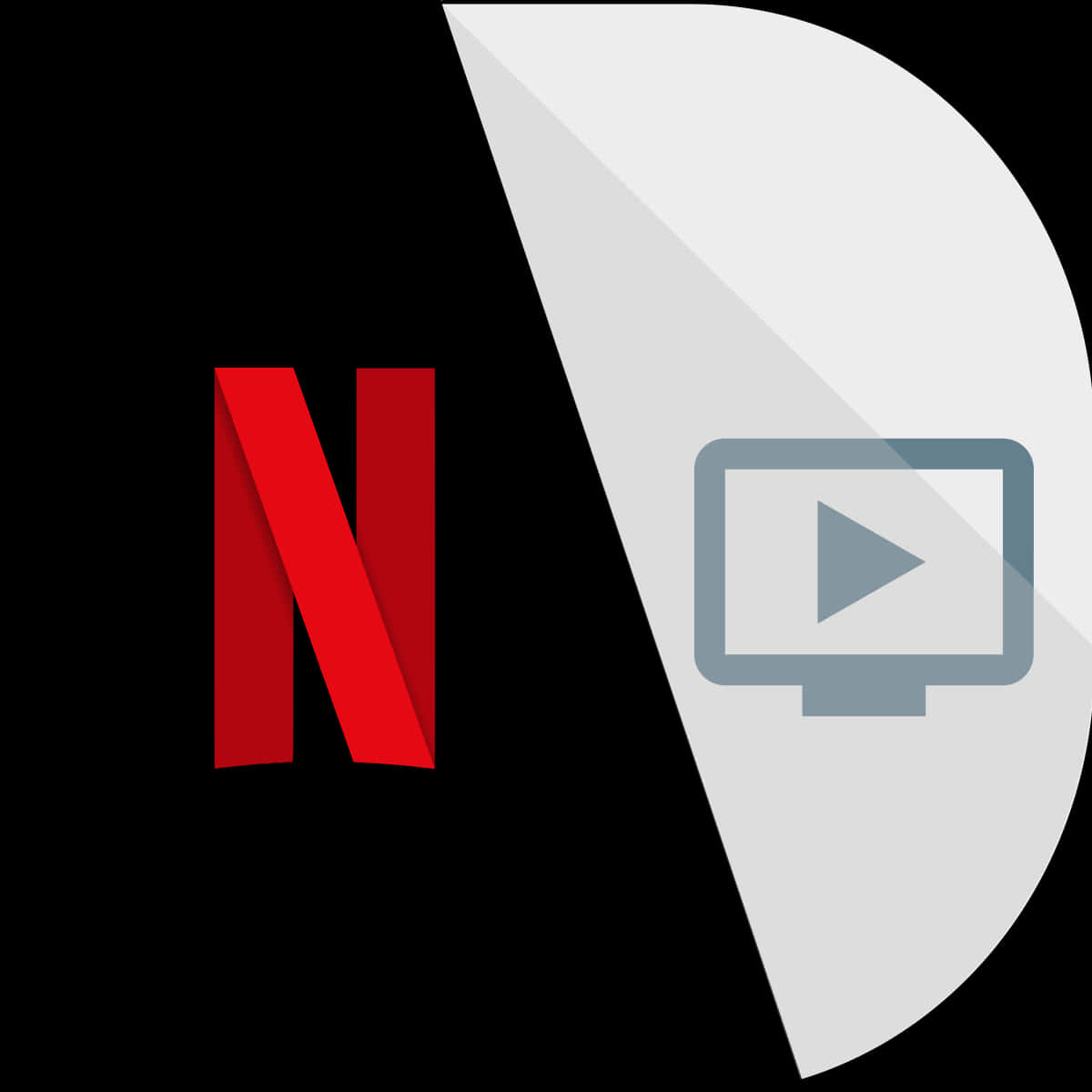 Netflix Iconwith Play Button PNG with transparent background