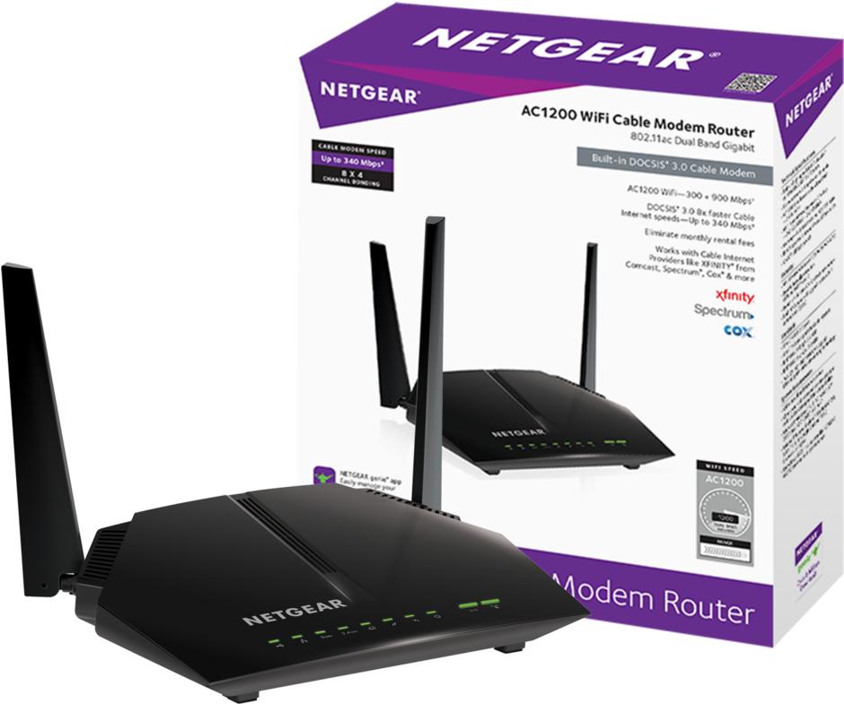 Netgear Ac1200 Wifi Modem Router, HD Png Download PNG with transparent background