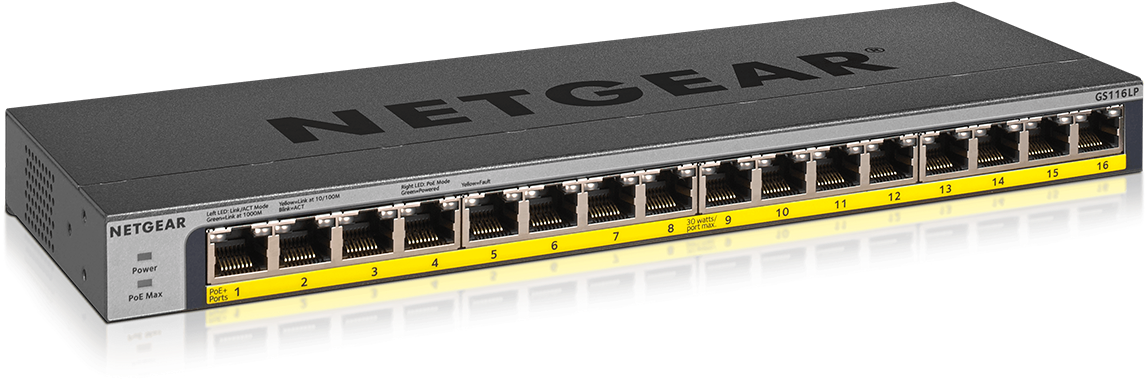 Netgear 16 Port Poe Switch, HD Png Download PNG with transparent background
