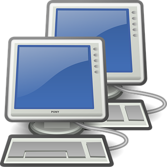 Networked Computer Illustration PNG with transparent background