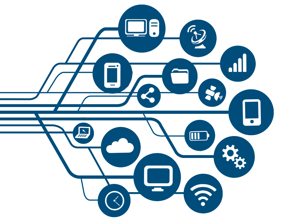 Networked Technology Concept PNG with transparent background