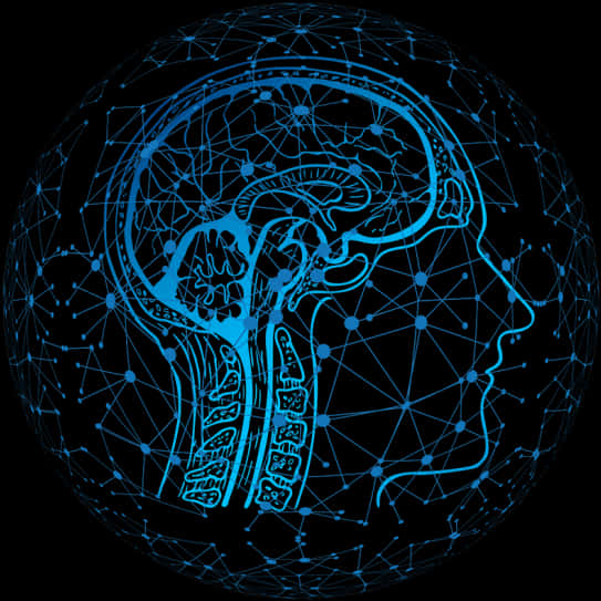 Neural Network Brain Illustration PNG with transparent background