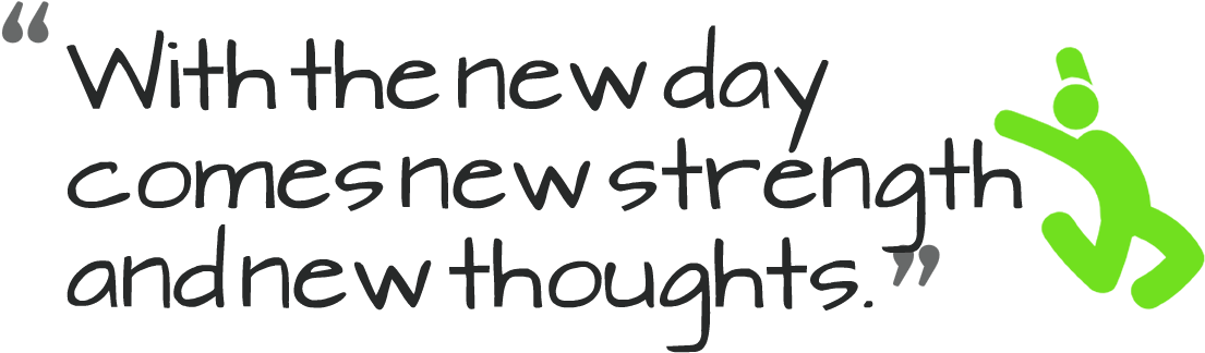 New Day Strength Thoughts_ Motivational Quote PNG with transparent background