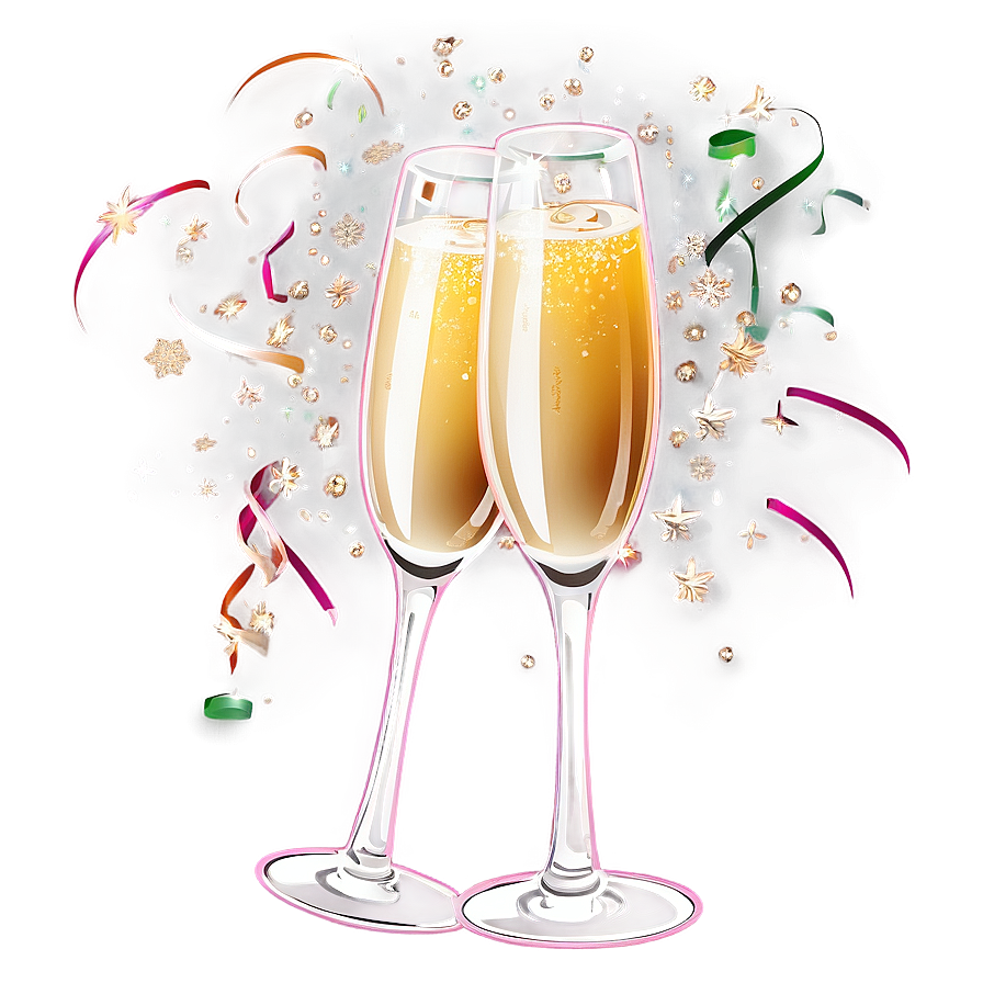 New Year Champagne Toast PNG   05212024 PNG with transparent background