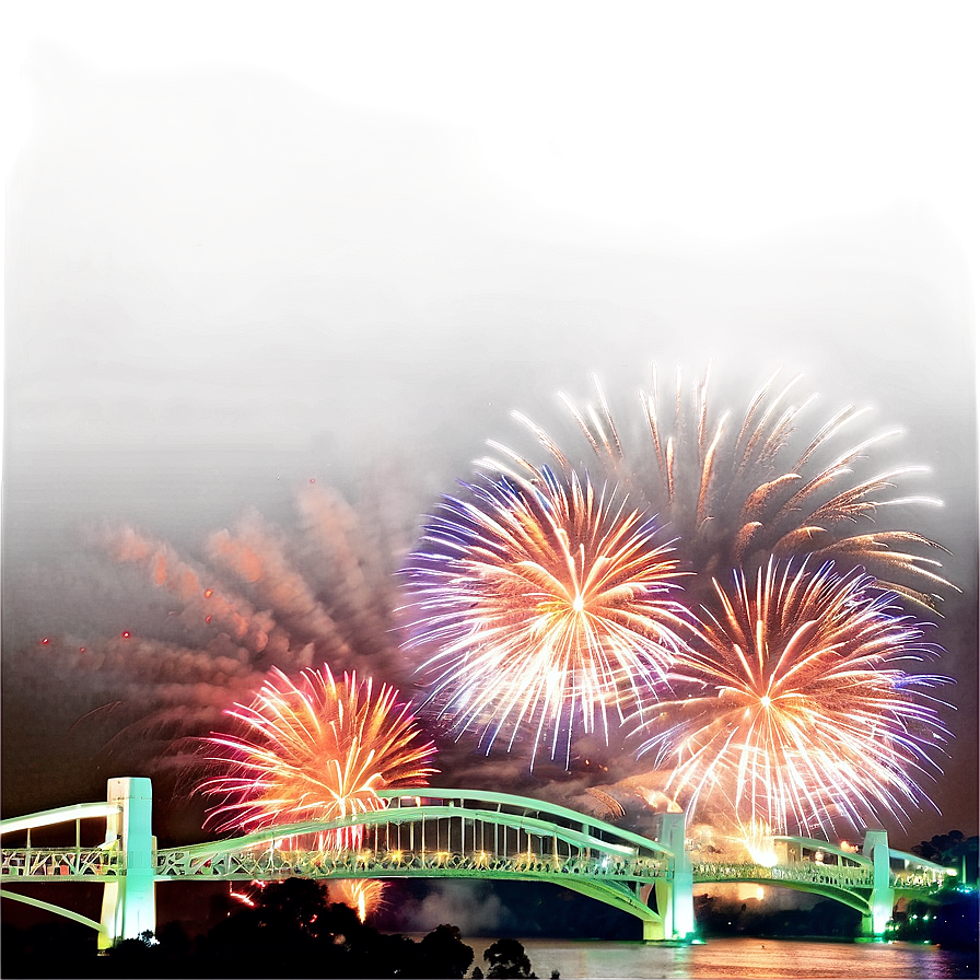 New Year Fireworks Over Bridge Png 05212024