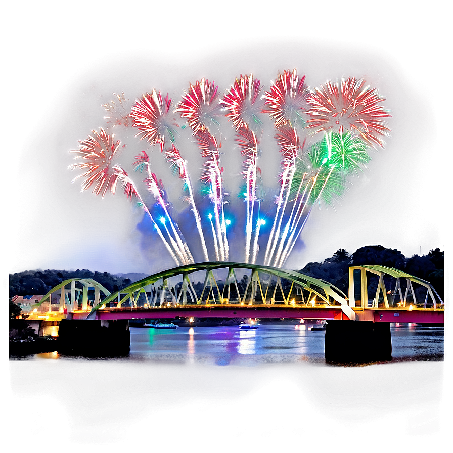 New Year Fireworks Over Bridge Png 51