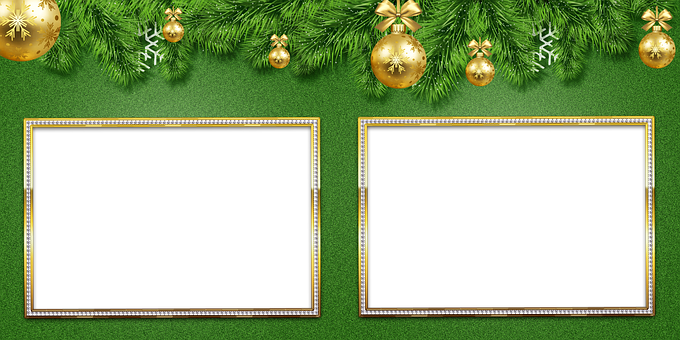 New Year Photo Frames Green Background