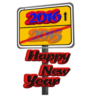 New Year2016 Celebration Sign PNG with transparent background