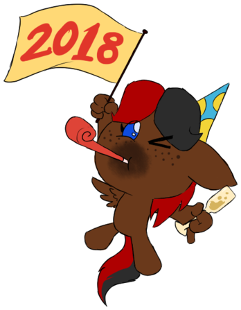 New Year2018 Celebratory Cartoon Dog