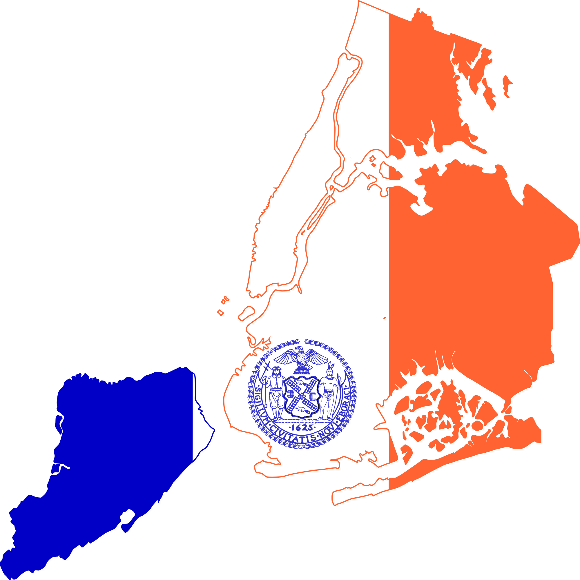 Transparent New York City Png - New York Flag Map, Png Download PNG with transparent background