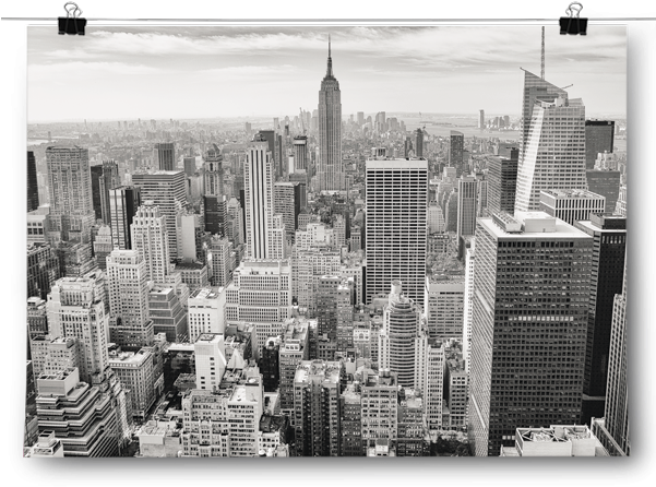 New_ York_ City_ Skyline_ Black_and_ White PNG image with a transparent background, free high-resolution download