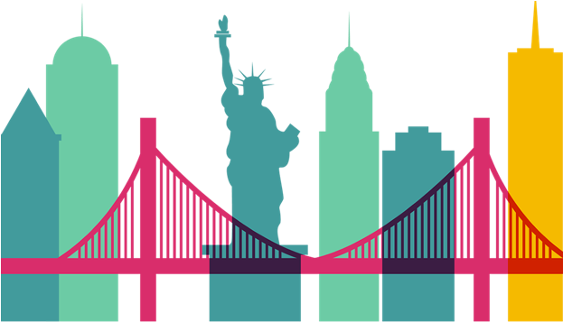 New York City Skylineand Bridge Vector