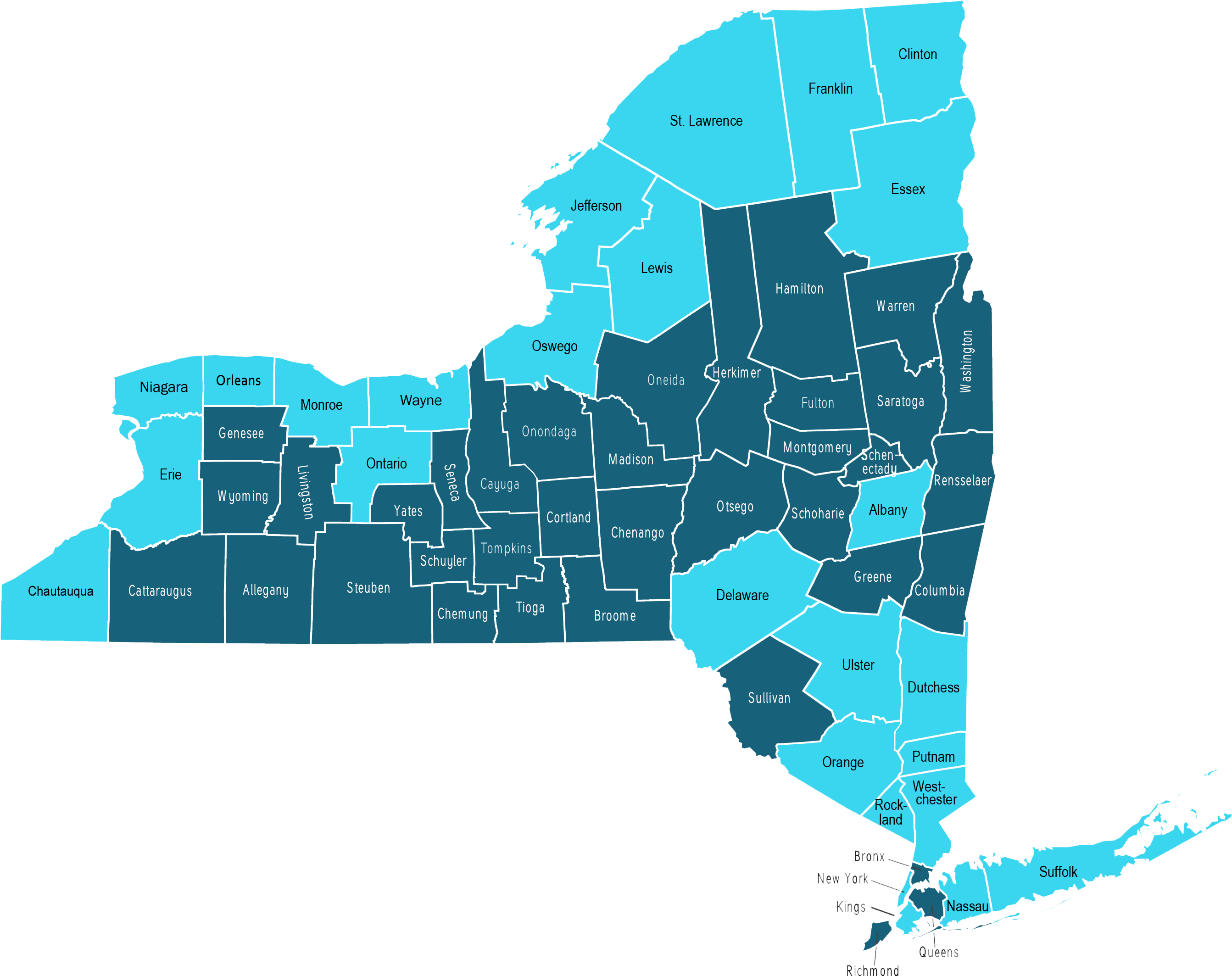 New York State County Map