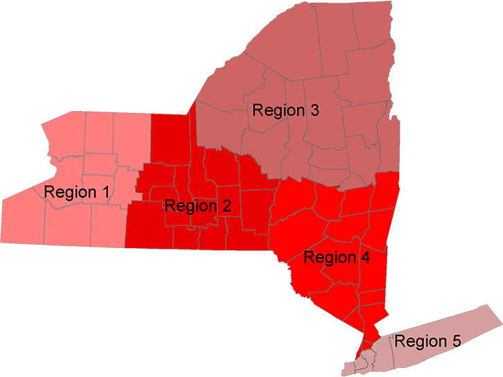 Transparent New York Map Png - 5 Regions Of New York State, Png Download PNG with transparent background