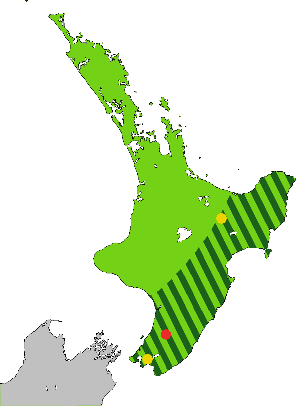 Heteralocha Acutirostris Distribution - New Zealand Forest Map, HD Png Download PNG with transparent background
