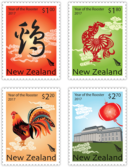 New Zealand Yearofthe Rooster Stamp Collection2017