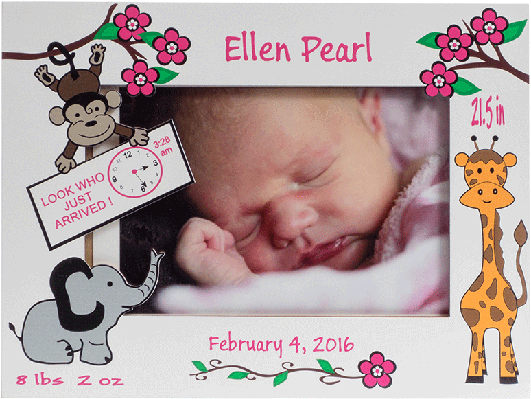Newborn_ Announcement_ Jungle_ Theme PNG with transparent background