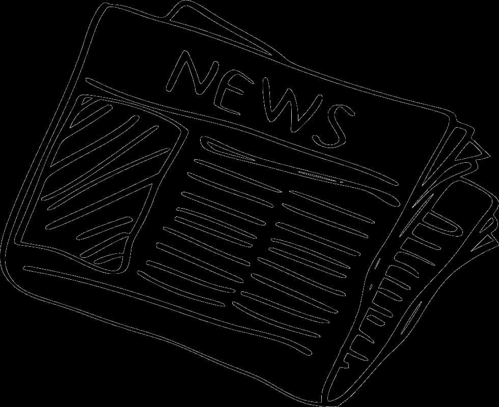 Newspaper Outline Drawing PNG image with a transparent background, free high-resolution download