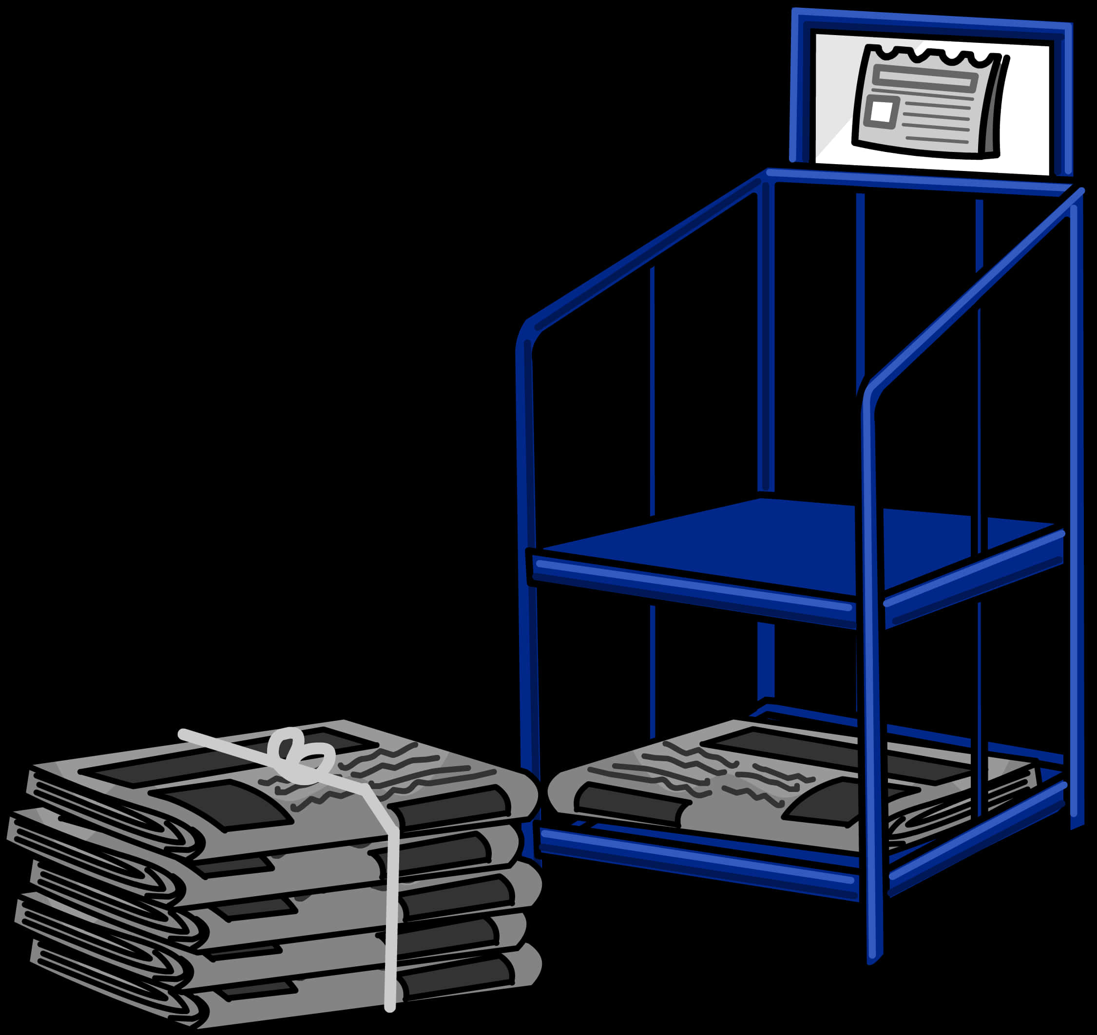 Newspaper Stackand Rack PNG image with a transparent background, free high-resolution download