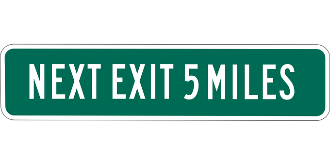 Next Exit5 Miles Sign PNG with transparent background