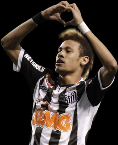 Neymar Celebration Heart Gesture